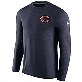 Men's Chicago Bears Nike Navy Coaches Long Sleeve Performance T-Shirt,baseball caps,new era cap wholesale,wholesale hats